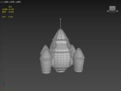 Stylized rocket Low-poly 3D model purchase