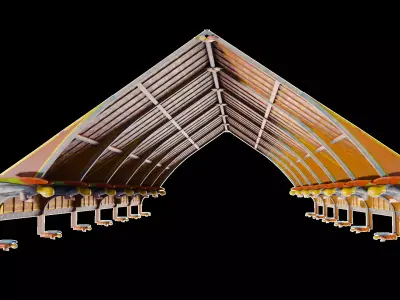 Cathedral Wooden Angel Ceiling - ONLY Low-poly 3D model