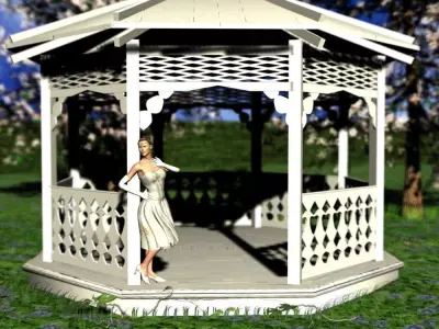 Wood Lace Gazebo 3D model