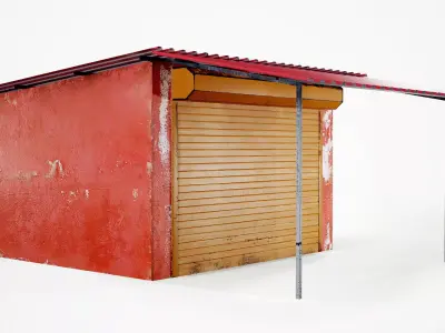 Old Garage Low-Poly PBR Low-poly 3D model