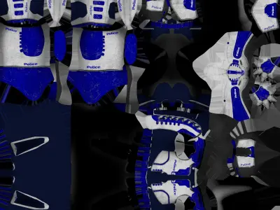 Futuristic Police Soldier - Unity Game Ready Asset Low-poly 3D model