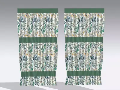 Curtain Low-poly 3D model