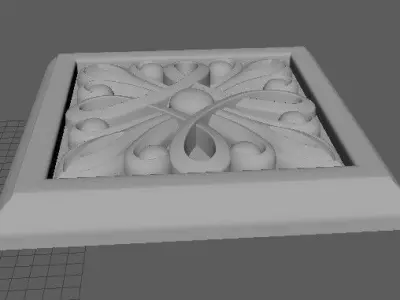 rosette decorative box with ornate design 3D model