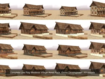Complete Low Poly Medieval Village Asset Pack  Game Development