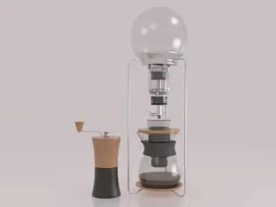 Coffee maker  and grinder 3D model