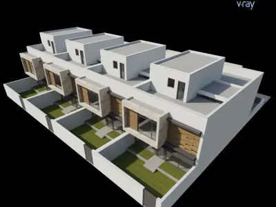 Modern Townhouses 021 3D model
