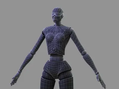 robot 8 female 3D model