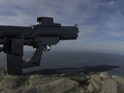 Assault Rifle Custom scope Sci-fi 3D model