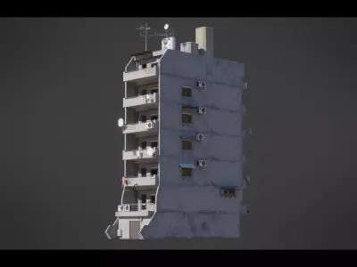 Dystopian Cyberpunk Building 10 Low-poly 3D model