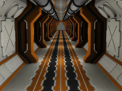 Sci Fi Modular levels 3d model Low-poly 3D model