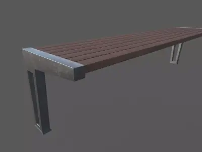 Bench Low-poly 3D model