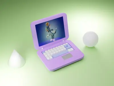 Low poly laptop Free low-poly 3D model