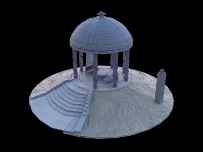 Stone gazebo Low-poly 3D model
