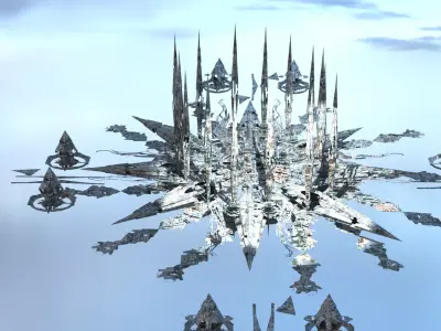 Grand Nile Utopia Temple fortress Low-poly 3D model