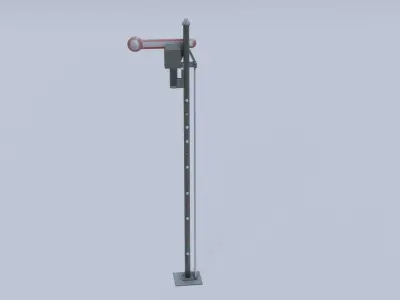 Austrian track signal Low-poly 3D model