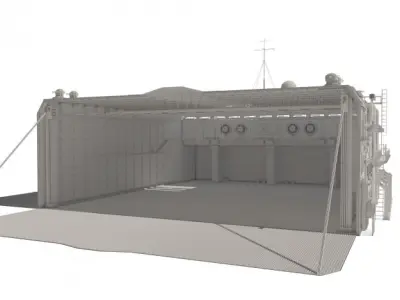 Scifi hangar 3D model buy