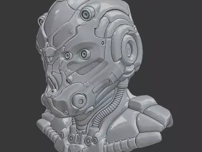 Futuristic Mechanical Sci Fi Helmet High Tech Armor  3D print model