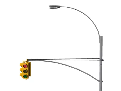 Traffic Light Low-poly 3D model