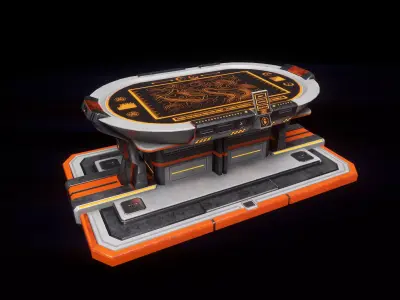 Sci-Fi Command Table - Game Ready Low-poly 3D model