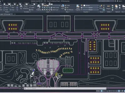 0140 - Airport Architecture Project - 2Ds Drawing - 3Ds Files 3D model