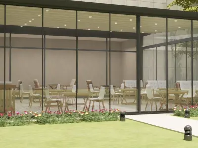 awning and sliding 3D model