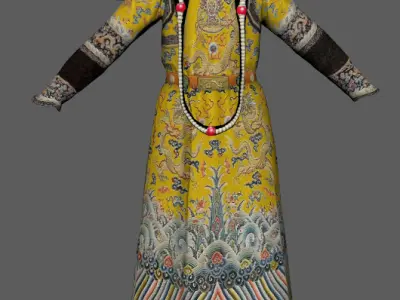 ancient chinese emperor emperor of qing dynasty Low-poly 3D model