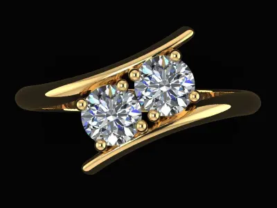 AG 200 TWISTED ROUND DIOAMOND RING  3D print model