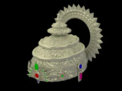 Ancient Indian Crown Low-poly 3D model