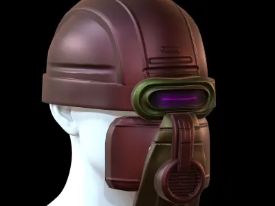 Gas mask helmet 3d model scifi Low-poly  Low-poly 3D model 203
