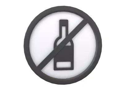 Prohibited Alcohol Symbol V1 005 Low-poly 3D model