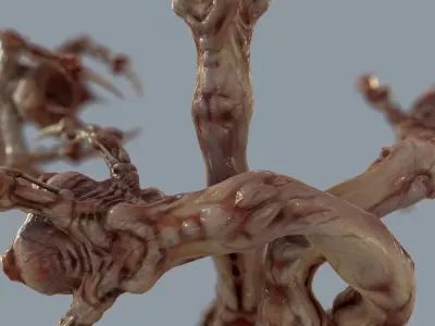 Venous Clawed Worm Low-poly 3D model