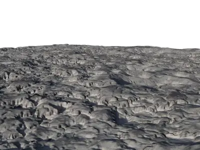 The surface of a crater  The surface of an alien planet  3D model