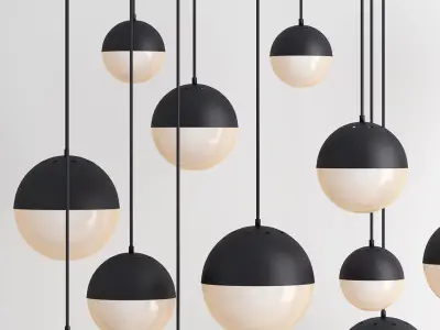 Pendant lighting CEDAR AND MOSS GLOBE black 3D model