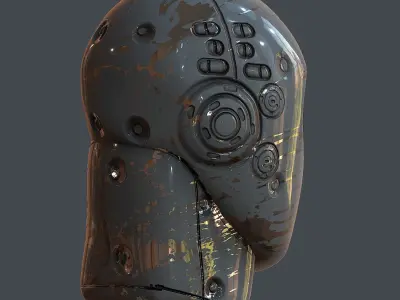 Gas mask helmet 3d model scifi Low-poly Low-poly 3D model 41