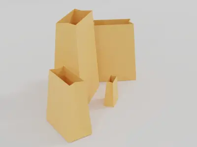 Paper  Bag Low-poly 3D model