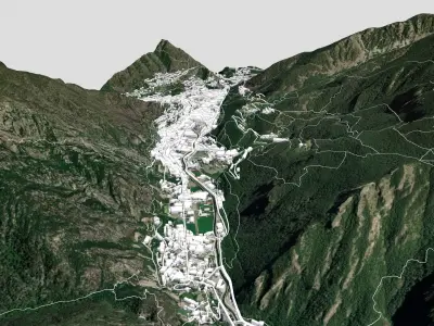 Cityscape Andorra la Vella in Andorra  3D model