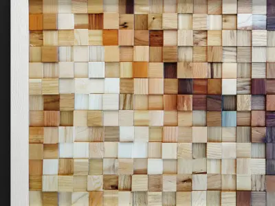 Mosaic wood panel 3D  3D model
