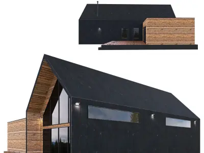 Barn house 03 Low-poly 3D model