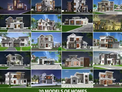 20 HOME MODELS 3D Model Pack