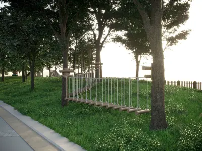 Playground school outdoor activity area 3D model