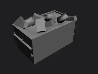 recycling bin Low-poly 3D model