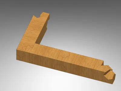 Kawai Tsugite - Classical Japanese Wood Joint  Free 3D model