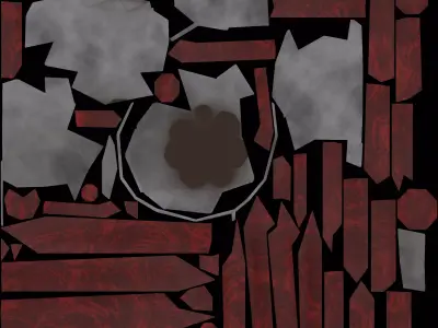 Dungeon Crystals pilers and floor tiles  Low-poly 3D model