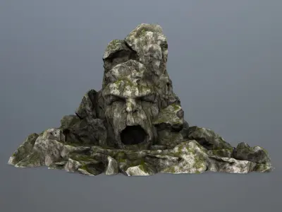 rock gate Low-poly 3D model