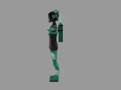Cyberpunk Robot Low-poly 3D model