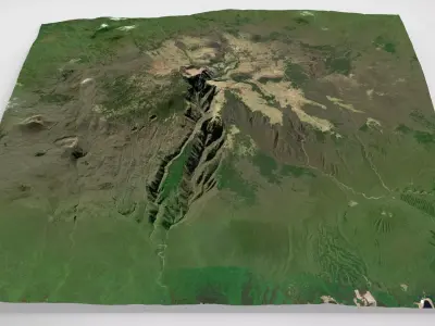 Mountain landscape Volcano Hallasan South Korea 3D model