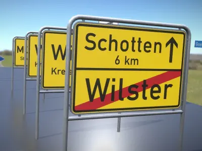 Austauschbare Verkerszeichen Low-poly 3D model