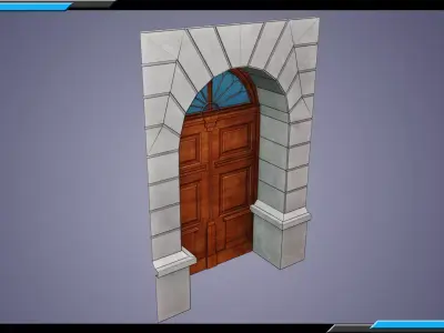 Building Architecture Element Textured Base Mesh 15 Low-poly 3D model