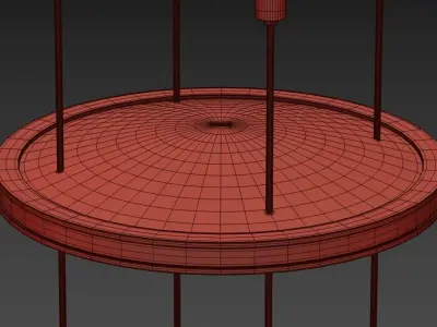 Miessa Grand Vertical Chandelier with  for High-Ceiling Space 3D model