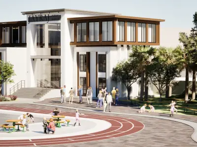 Detail School and university Campus 3d model Low-poly 3D model